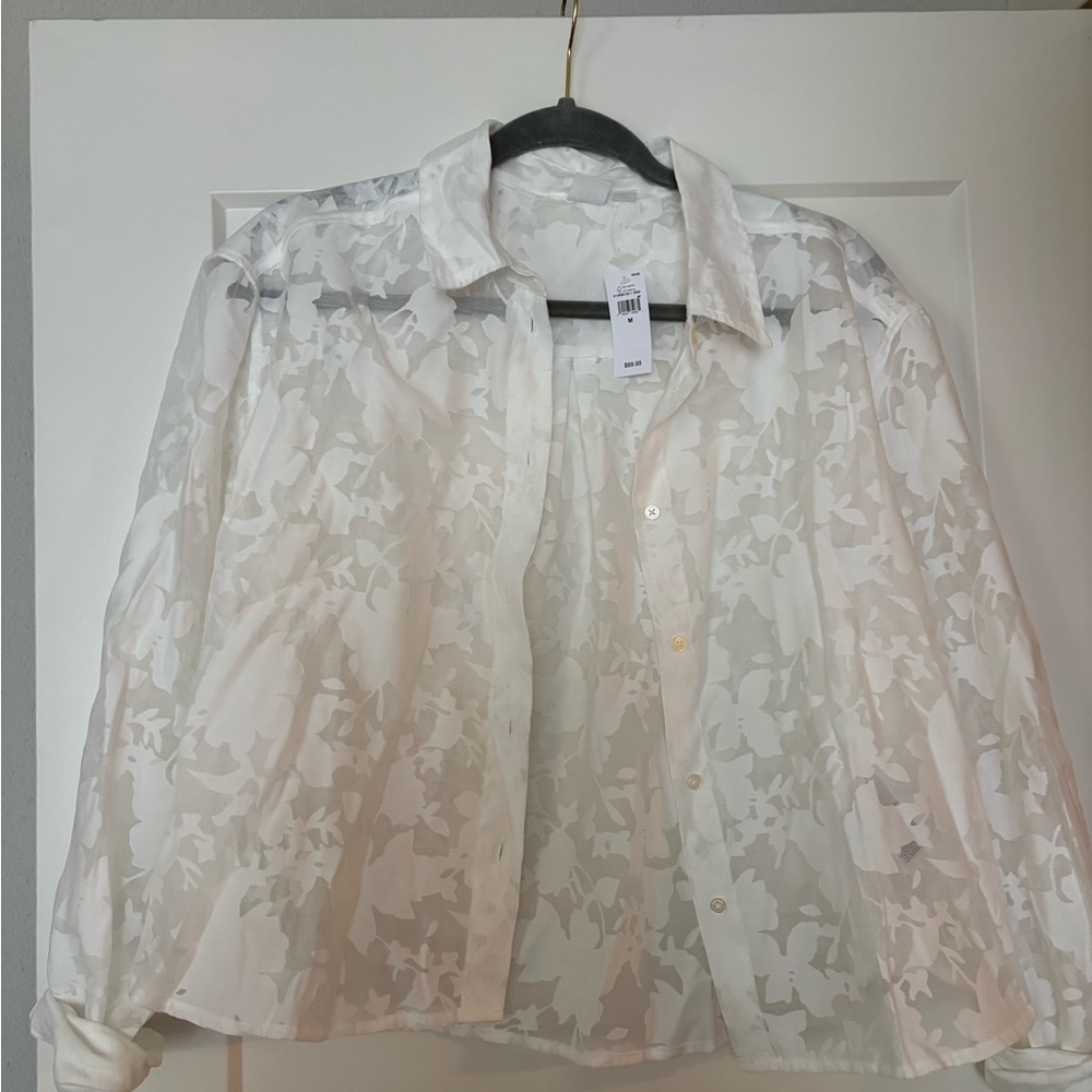 GAP White Floral Blouse